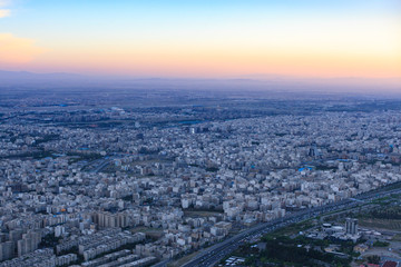 Fototapeta na wymiar Aerial view of Tehran , Iran 