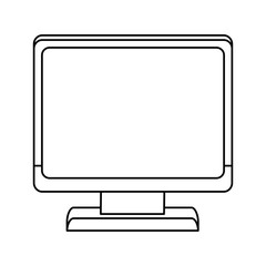 computer monitor  icon image vector illustration design  single black line