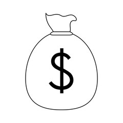 bag of money icon image vector illustration design  single black line