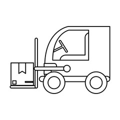 forklift with boxes icon image vector illustration design  single black line