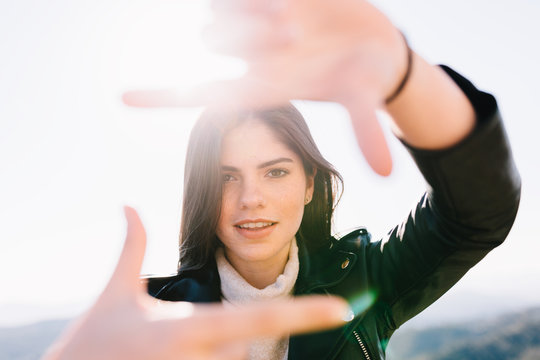 Young woman looking at camera