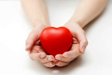 heart care, health insurance or giving love concept
