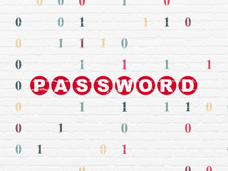 Privacy concept: Password on wall background