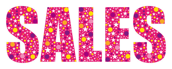 Pink decorate sales word banner.