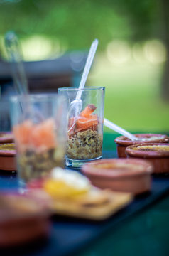 Canapes At A Summer Celebration Outside