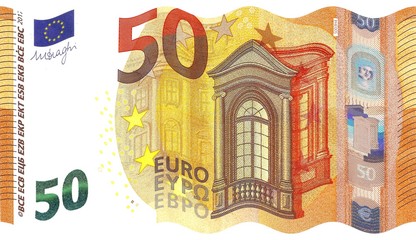 Corrugated Style of the 2017 New 50 € Banknote - Second Series of Fifty Euro Note, Hologram of Mythological Phoenician Princess Europa