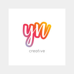 YN logo, vector. Useful as branding, app icon, alphabet combination, clip-art. - obrazy, fototapety, plakaty