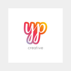 YP logo, vector. Useful as branding, app icon, alphabet combination, clip-art.