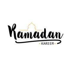 Ramadan Kareem , Illustration with calligraphy , vector object logo is a badge for your design