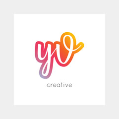 YV logo, vector. Useful as branding, app icon, alphabet combination, clip-art.