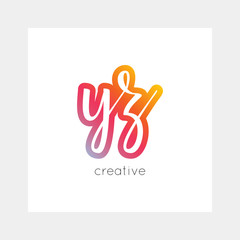 Obraz premium YZ logo, vector. Useful as branding, app icon, alphabet combination, clip-art.