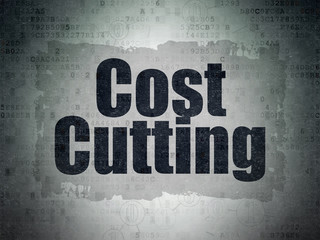 Finance concept: Cost Cutting on Digital Data Paper background