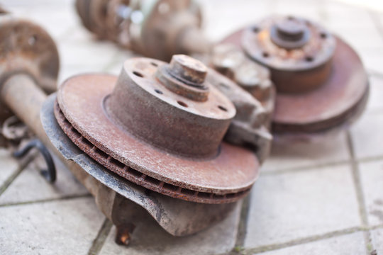 Old Rusty Brakes From The Car