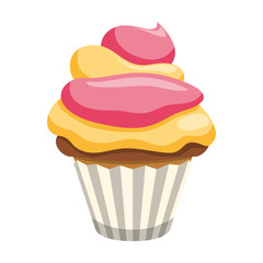 Delicious cupcake dessert icon vector illustration graphic design