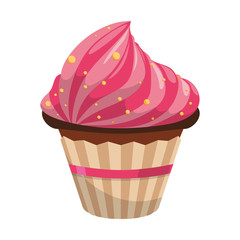 Delicious cupcake dessert icon vector illustration graphic design