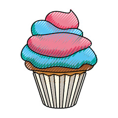 cupcake dessert sweet icon vector illustration graphic design