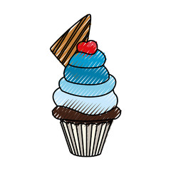 cupcake dessert sweet icon vector illustration graphic design