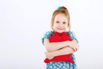 Little girl with gift box