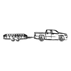 pickup truck trailer cargo shipping image vector illustration © Jemastock