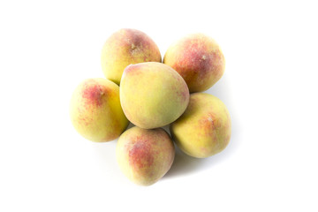 Freshly peach on white background