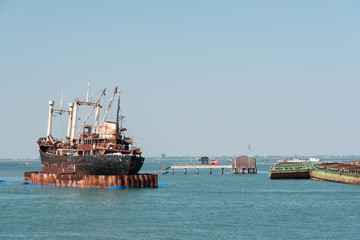 Naval Wreckage in Venice Lagoon
