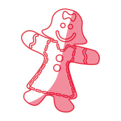 gingerbread girl cookie icon vector illustration graphic design