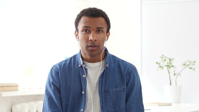 Video Chat by Afro-American Man, Webcam View