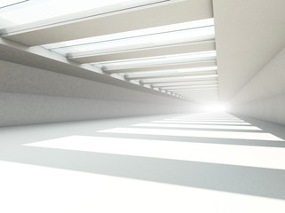 Fototapeta premium Abstract modern architecture background, empty white open space interior. 3D rendering