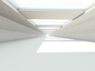 Obraz premium Abstract modern architecture background, empty white open space interior. 3D rendering