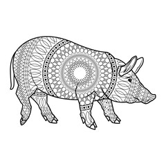 cute pig cartoon animal farm image vector illustration