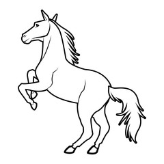 Obraz na płótnie Canvas Horse on two legs equine animal line vector illustration