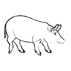 cute pig cartoon animal farm image vector illustration
