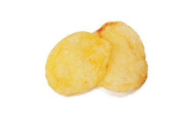 Potato chips isolated on white