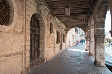 Fototapeta na wymiar Walk along the streets, squares and calli of Chioggia. Venice