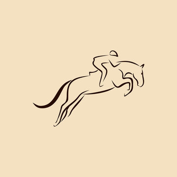 Jumping horse vector illustration