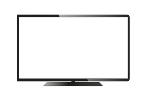 Frontal view of widescreen tv monitor. Vector image