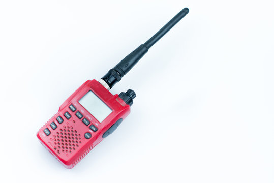 Red Radio Communication On White Background