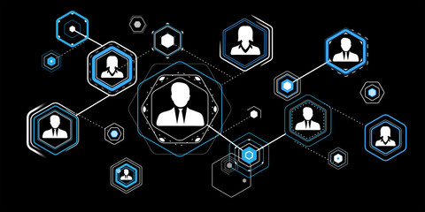 3D rendering businessman connection interface