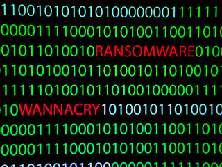Binary Code Screen, Wannacry Virus, Ransomware
