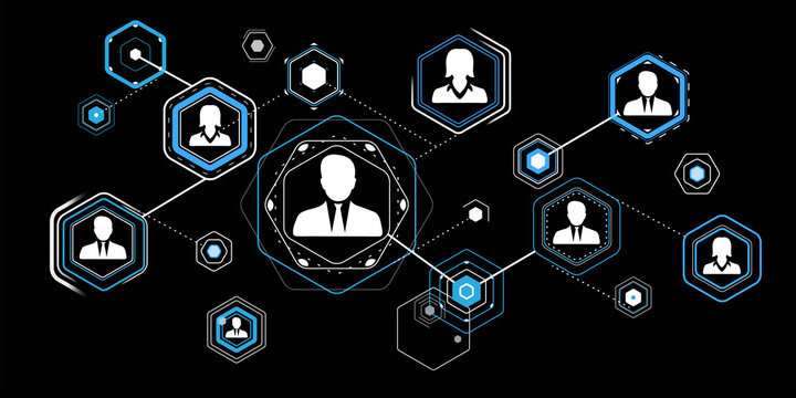 3D rendering businessman connection interface