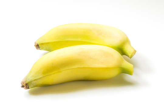 Cultivated banana on a white background