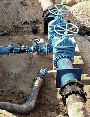 Drink Water Factory. Renewal underground pipelines, valve gates and metal pipes.