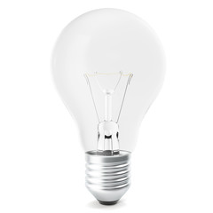 Light bulb isolated on white backgorund, 3d rendering