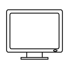 computer monitor icon over white background. vector illustration