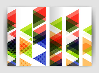 Vector triangle business annual report cover print template