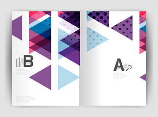 Vector triangle business annual report cover print template