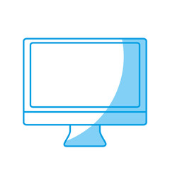 computer monitor icon over white background. vector illustration