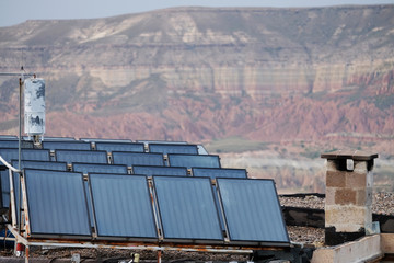 Solar cell power generator in household installed on the roof