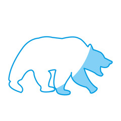 silhouette of grizzly bear icon over white background. vector illustration