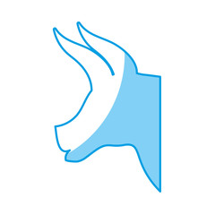 bull face icon over white background. vector illustration